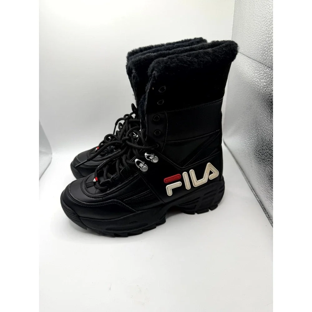 Fila Disruptor 5HM00545-014 Womens 7 Black‎ Leather Shearling Winter Snow Boot